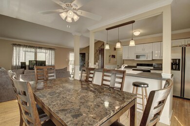 dining room into kitchen and greatroom