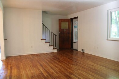 The living room as seen from the fireplace.