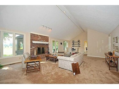 Great Room. lovely Brick fireplace