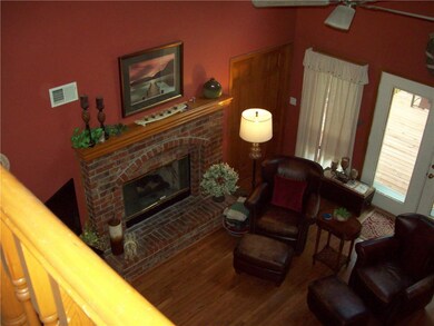 Gas Fireplace in Great Room from the balcony