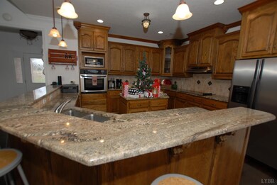 Kitchen with expansive bar seating