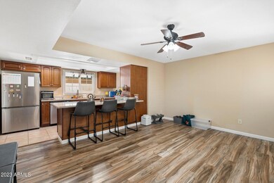 kitchen and living