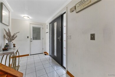 foyer entry and garage door