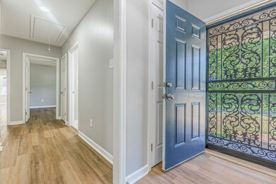 Entryway with light wood-type flooring and a healt