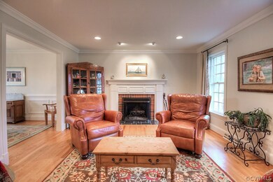 Living Room. Wood Burning Fireplace.