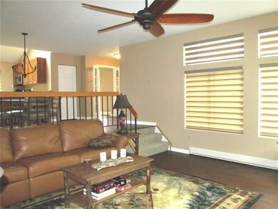 Steps up to the dining room. Note there are even b