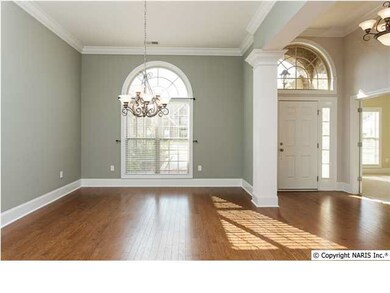 Separate dining room is one one side of the foyer while the study is on the opposite side.