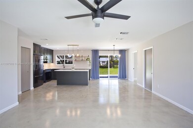 Polished concrete floors throughout