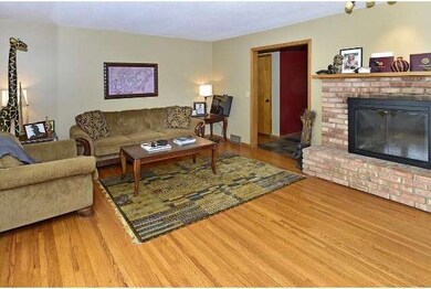 Living room with see through fireplace.