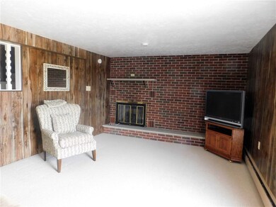 Lower level family room with fireplace