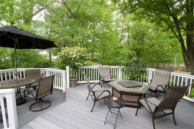 Trex Deck & maintenance free railing system ... fire table conversation area.