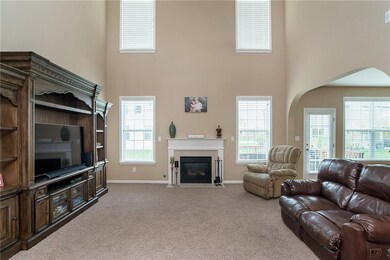 Family room features a gas fireplace!