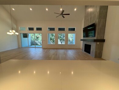 Unfurnished living room with a fireplace, healthy