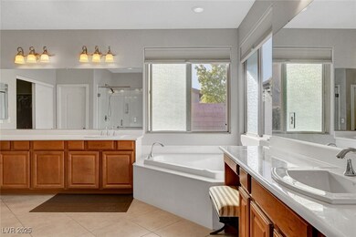 Master Bath features dual vanities with dual sinks