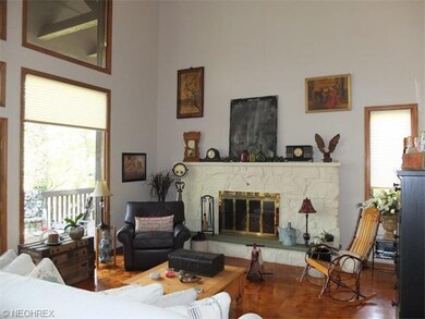 2 story great room with fireplace.