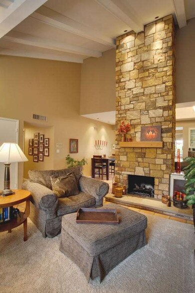 DRAMATIC STONE FIREPLACE