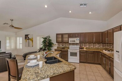 Large open Kitchen with granite counters