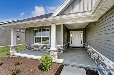 Keystone model home front porch with board and bat