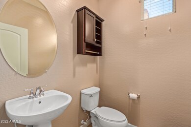 Powder room off entryway