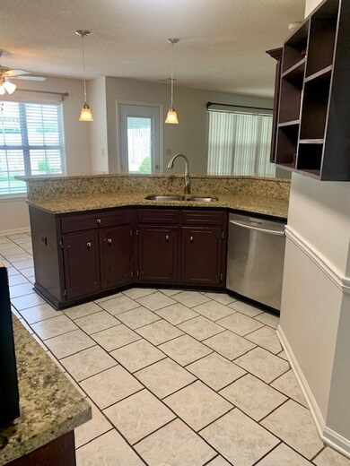 Kitchen with granite countertops