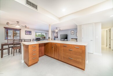 Ample cabinets and counter space