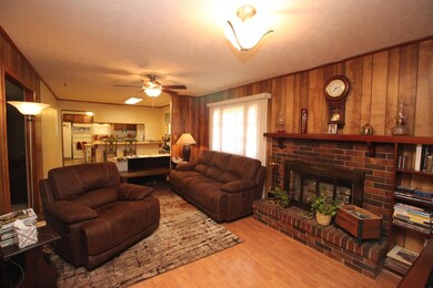 Den with gas fireplace