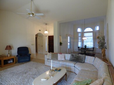 Living room view to front door