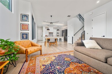 Living area featuring light wood-style flooring, 