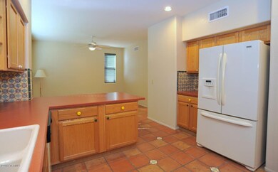 Kitchen overlooks family room