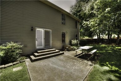 A large concrete patio 