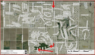 AZ City Map with arrows to lot
