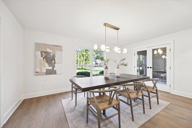 Dining room looking towards front and office