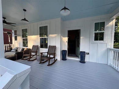 Deck with a ceiling fan