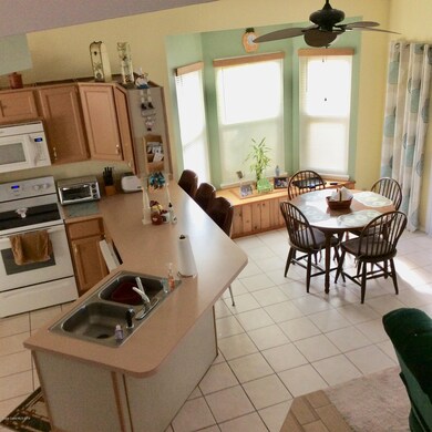 view of kitchen from stairs