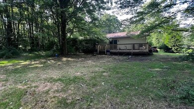Private back yard with deck.