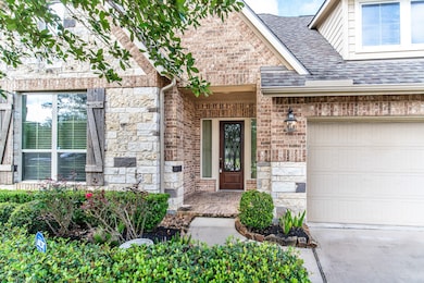 Stunning brick and stone home with a beautiful sol