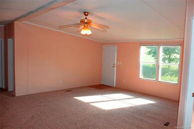 View of living room from kitchen.  New carpet and 