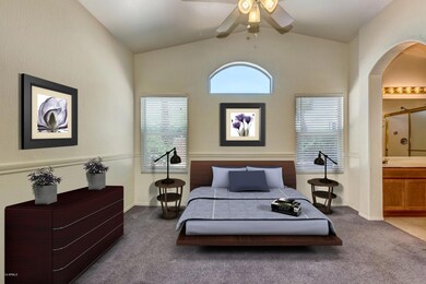 staged master bedroom