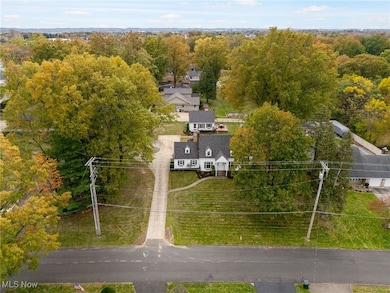 Aerial perspective of suburban area