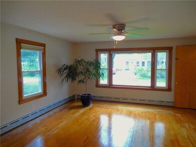 Kitchen opens to large living room.