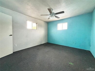 Carpeted spare room featuring a textured ceiling, ceiling fan, and a wealth of natural light