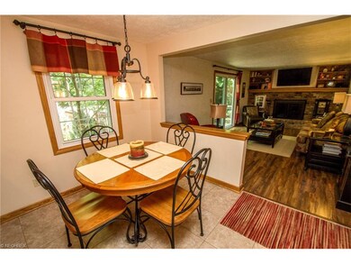 View of family room from kitchen eating area