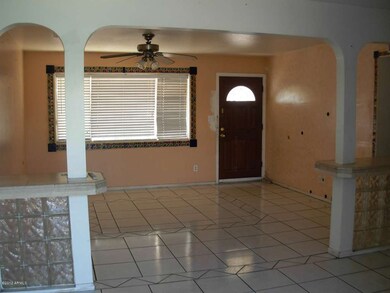 View of eat in dining area into family