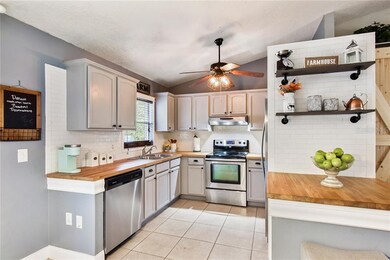 Real wood counters make a warm and inviting space.