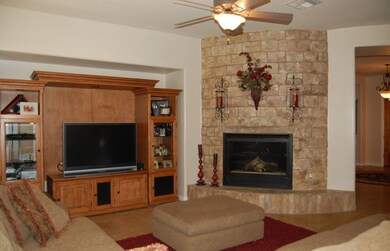 Family room with fireplace
