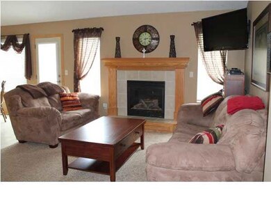 Living Room features gas fireplace, vaulted ceilin