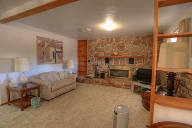 living room & fireplace