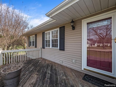 Front door with large deck