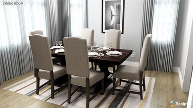 Dining room featuring light wood-style flooring a