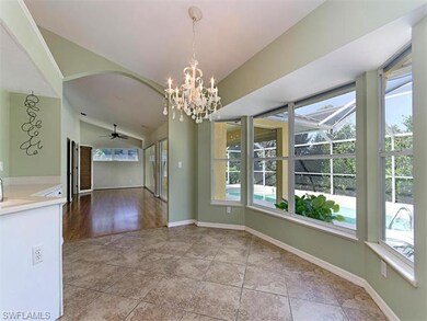 Bay window at sunny breakfast room